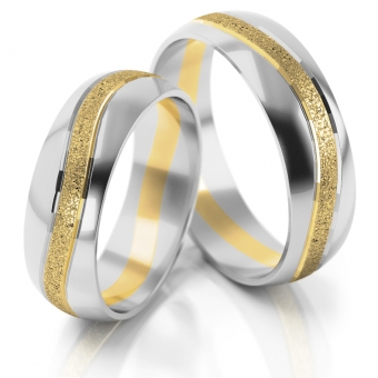Obrączki ślubne AS116 (kolor złota: biały / żółty / biały)