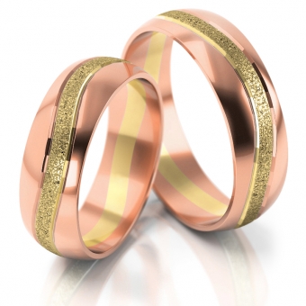 Obrączki ślubne AS116 (kolor złota: różowy / żółty / różowy)