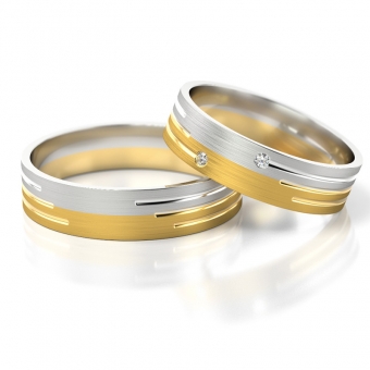 Obrączki ślubne AS225 (kolor złota: żółty / biały)