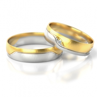 Obrączki ślubne AS301 (kolor złota: biały / żółty)