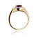 Złoty pierścionek z rubinem i brylantami BD274R