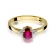 Złoty pierścionek z rubinem i brylantami BD301R