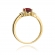 Złoty pierścionek z rubinem i brylantami BD308R
