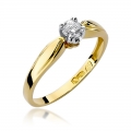 Złoty pierścionek zaręczynowy z brylantem 0.24ct BD197