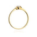 Złoty pierścionek zaręczynowy z brylantem 0.09ct BD383