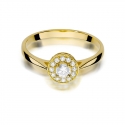 Złoty pierścionek zaręczynowy z brylantami 0.25ct BD390