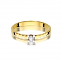 Złoty pierścionek zaręczynowy z brylantem 0.09ct BD407