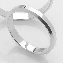 Klasyczne złote obrączki ślubne szer. 3mm fazowane białe BF13 - Komplet