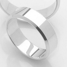 Klasyczne złote obrączki ślubne szer. 5mm fazowane białe BF33 - Komplet