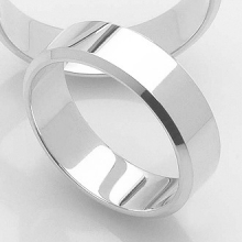 Klasyczne złote obrączki ślubne szer. 6mm fazowane białe BF43 - Komplet