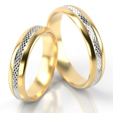 Obrączki ślubne AS3 (kolor złota: żołty / biały / żółty)