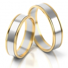 Obrączki ślubne AS74 (kolor złota: żółty / biały / żółty) Obrączki ślubne AS74 (kolor złota: żółty / biały / żółty)