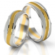 Obrączki ślubne AS98 (kolor złota: biały / żółty / biały)