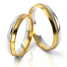 Obrączki ślubne AS253 (kolor złota: biały / żółty)