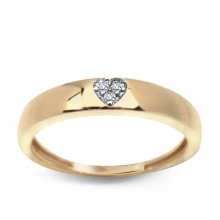 Złoty pierścionek cyrkonami w kształcie serca