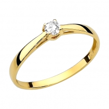 Złoty pierścionek zaręczynowy z cyrkonią PM001 Złoty pierścionek zaręczynowy z cyrkonią PM001
