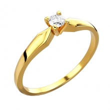 Złoty pierścionek zaręczynowy z cyrkonią PM002