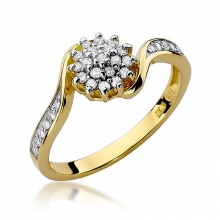 Złoty pierścionek zaręczynowy z brylantami 0.26ct BD11