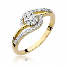 Złoty pierścionek zaręczynowy z brylantami 0.17ct BD184