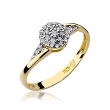 Złoty pierścionek zaręczynowy z brylantami 0.20ct BD18
