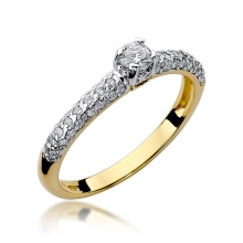 Złoty pierścionek zaręczynowy z brylantami 0.36ct BD200
