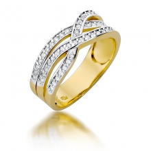 Złoty pierścionek zaręczynowy z brylantami 0.27ct BD215