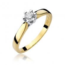 Złoty pierścionek zaręczynowy z brylantem 0.30ct BD222B/30