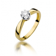 Złoty pierścionek zaręczynowy z brylantem 0.30ct BD228/30