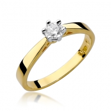 Złoty pierścionek zaręczynowy z brylantem 0.25ct BD229B/25