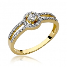Złoty pierścionek zaręczynowy z brylantami 0.31ct BD272