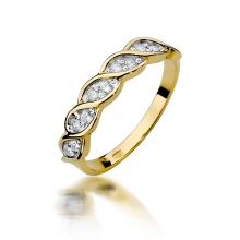 Złoty pierścionek zaręczynowy z brylantami 0.20ct BD349