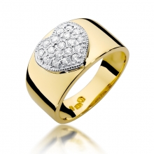Złoty pierścionek zaręczynowy z brylantami 0.26ct BD352