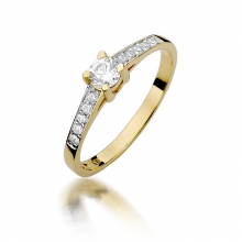 Złoty pierścionek zaręczynowy z brylantami 0.44ct BD364