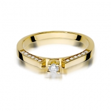 Złoty pierścionek zaręczynowy z brylantami 0.28ct BD396