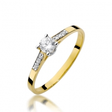 Złoty pierścionek zaręczynowy z brylantami 0.21ct BD399