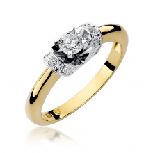 Złoty pierścionek zaręczynowy z brylantami 0.33ct BD43