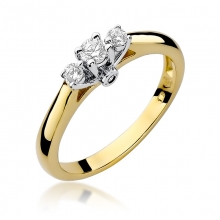 Złoty pierścionek zaręczynowy z brylantami 0.22ct BD69