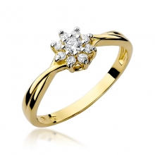 Złoty pierścionek zaręczynowy z brylantami 0.22ct BD72