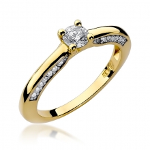 Złoty pierścionek zaręczynowy z brylantami 0.44ct BD9