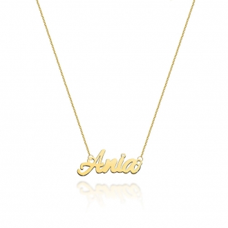 Złoty naszyjnik celebrytka z imieniem Ania i brylantem CBD067
