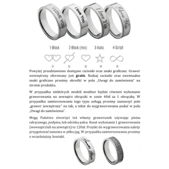 Tytanowe obrączki ślubne zaokrąglone od 2mm do 9mm TSW400