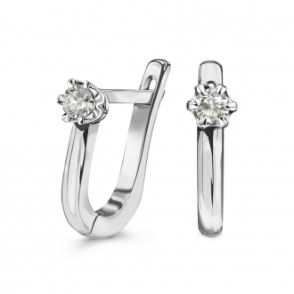 Złote kolczyki z białego złota z brylantami