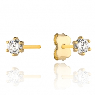 Złote kolczyki Biała cyrkonia KG6451