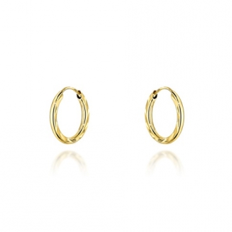 Złote kolczyki koła diamentowane, lekkie 1,2 cm KG482575