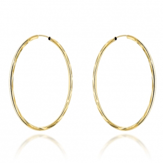 Złote kolczyki koła diamentowane, lekkie 5 cm KG482610