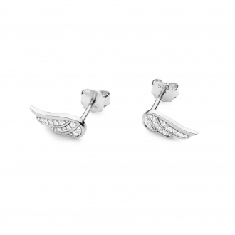 Złote kolczyki skrzydełka z brylantami 0,10ct CKBD002