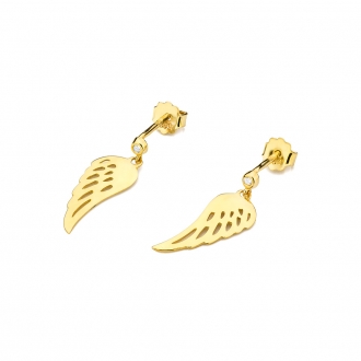 Złote kolczyki skrzydełka z brylantami 0,03ct CKBD012