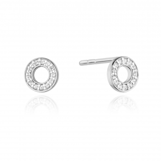 Złote kolczyki kółeczka z brylantami 0,13ct CKBD014