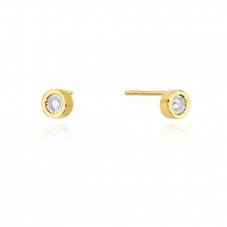 Złote kolczyki kółeczka z brylantami 0,16ct CKBD016
