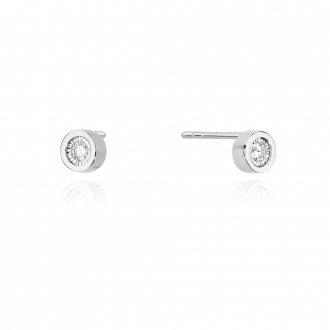 Złote kolczyki kółeczka z brylantami 0,16ct CKBD016